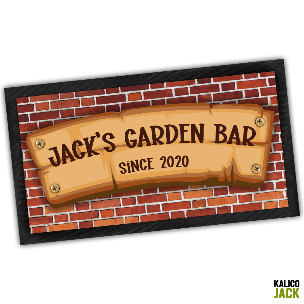 Personalised Garden Sign Bar Mat