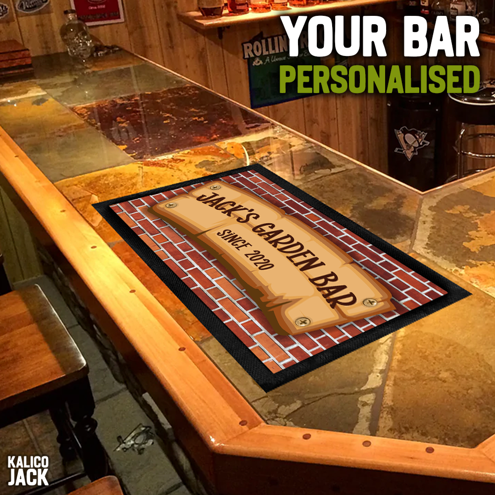 Personalised Garden Sign Bar Mat