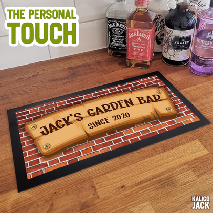 Personalised Garden Sign Bar Mat