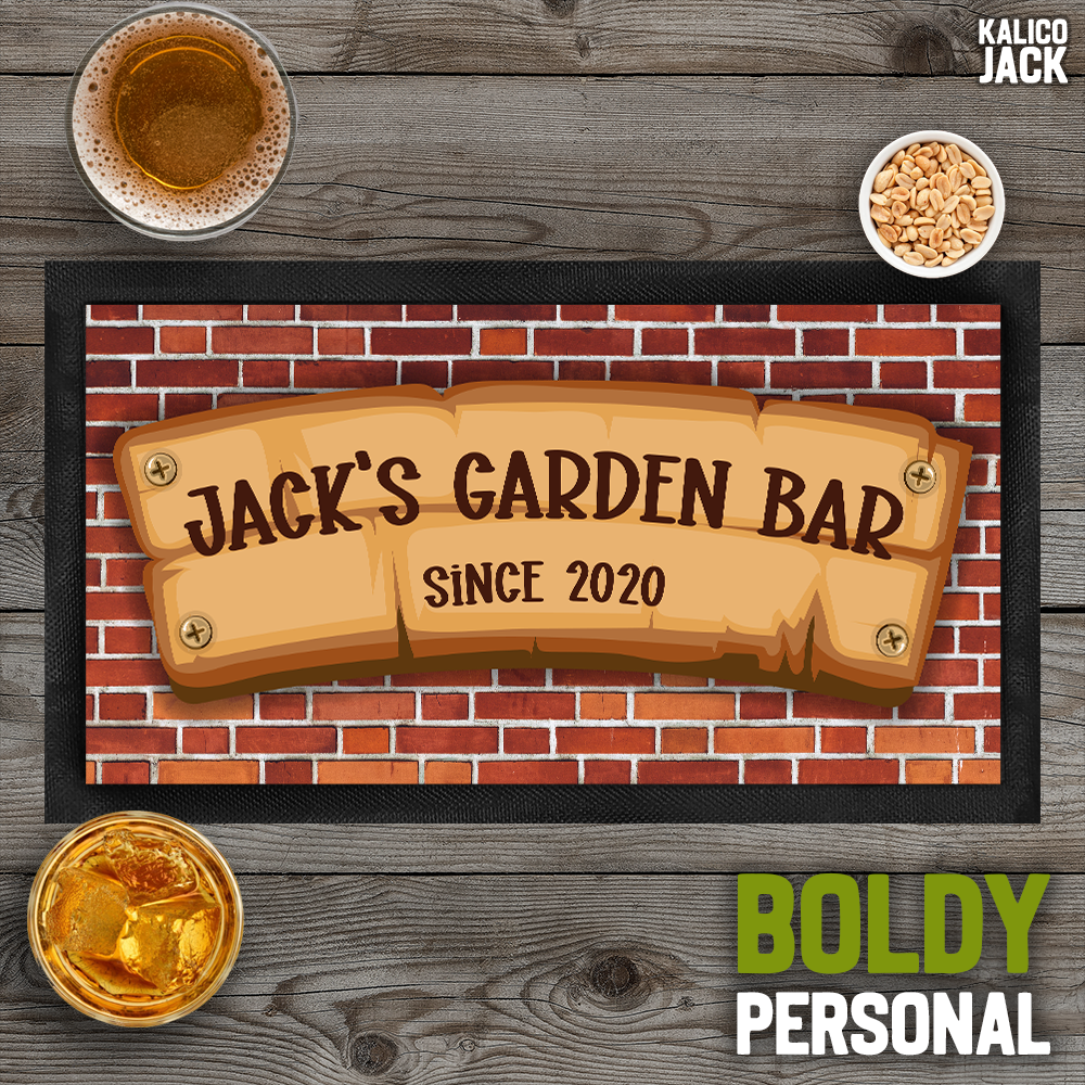 Personalised Garden Sign Bar Mat