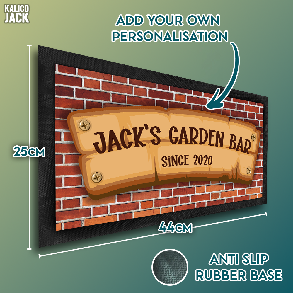 Personalised Garden Sign Bar Mat