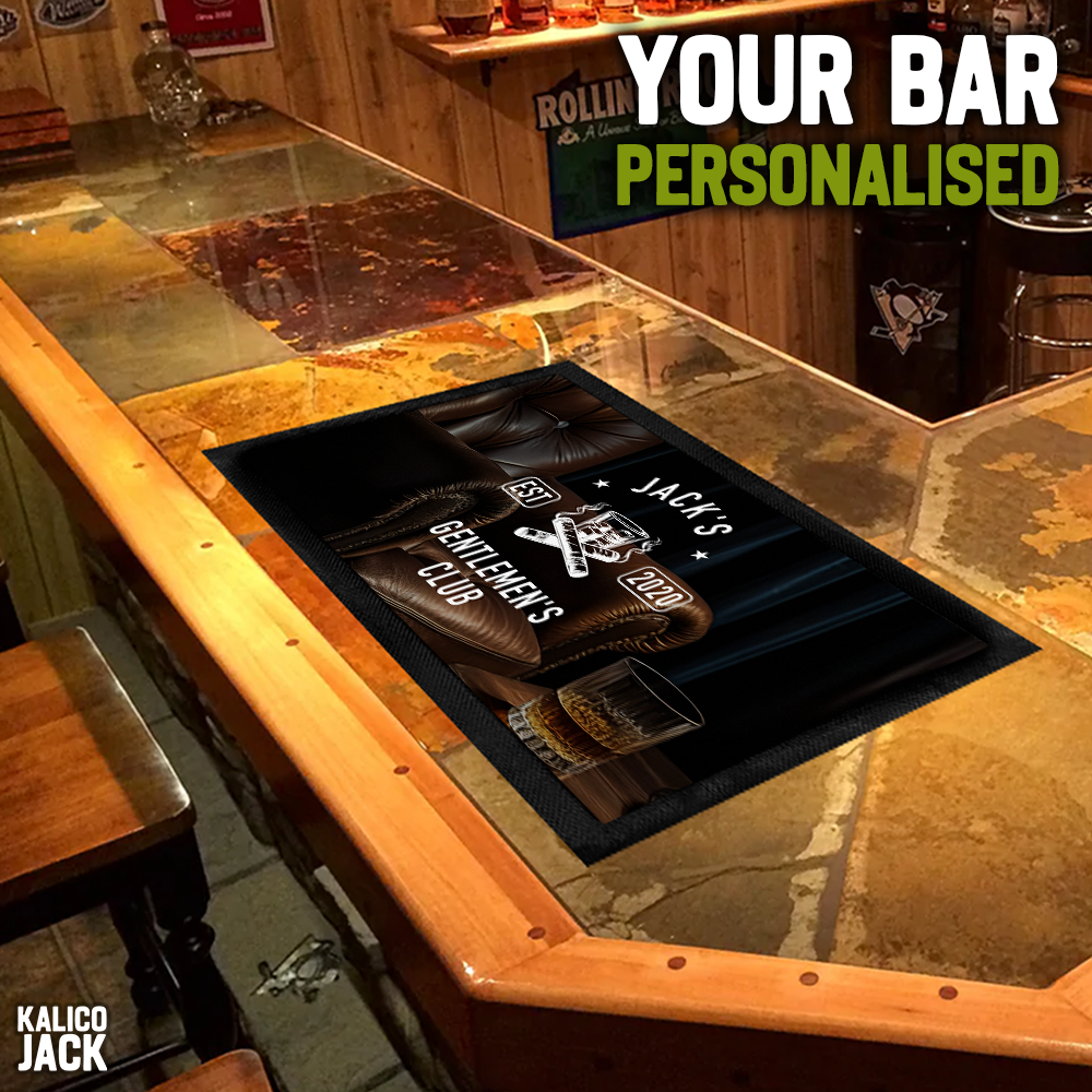 Personalised Gentlemen’s Club Bar Mat