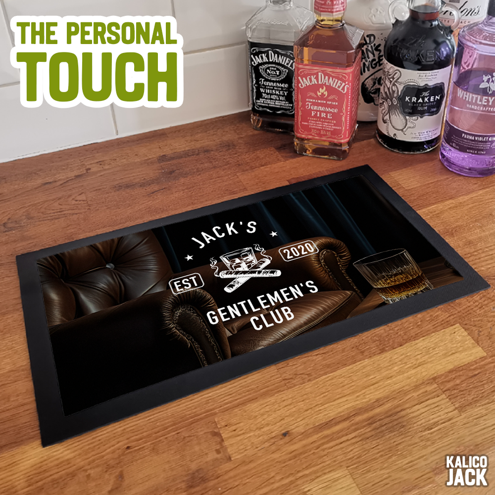 Personalised Gentlemen’s Club Bar Mat
