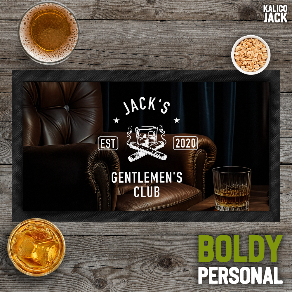 Personalised Gentlemen’s Club Bar Mat