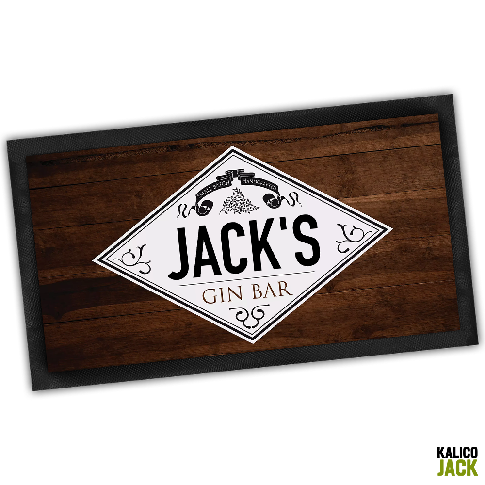 Personalised Gin Label Bar Mat
