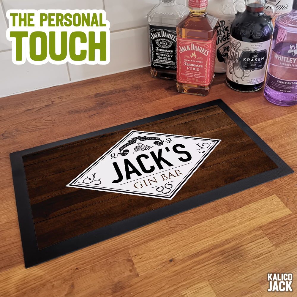 Personalised Gin Label Bar Mat