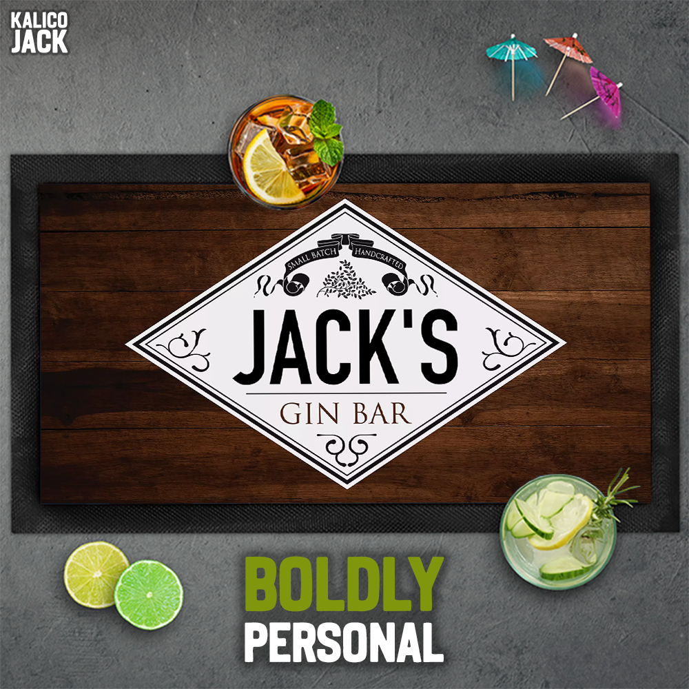 Personalised Gin Label Bar Mat