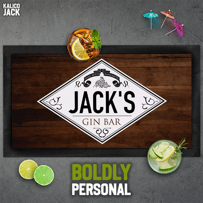 Personalised Gin Label Bar Mat