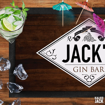 Personalised Gin Label Bar Mat