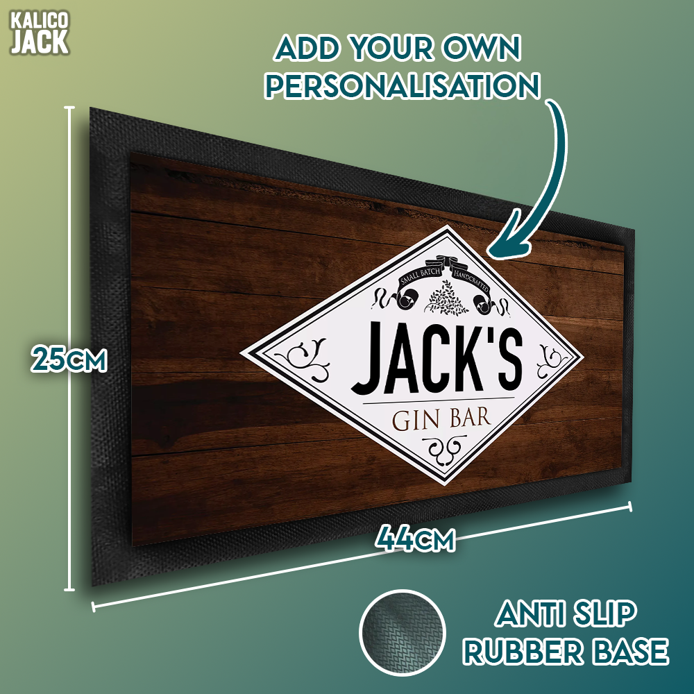 Personalised Gin Label Bar Mat