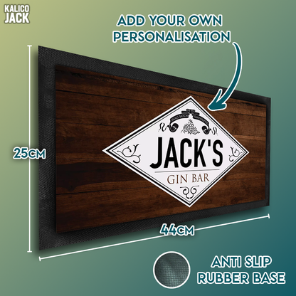 Personalised Gin Label Bar Mat