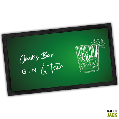 Personalised Gin & Tonic Bar Mat
