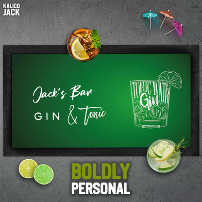 Personalised Gin & Tonic Bar Mat