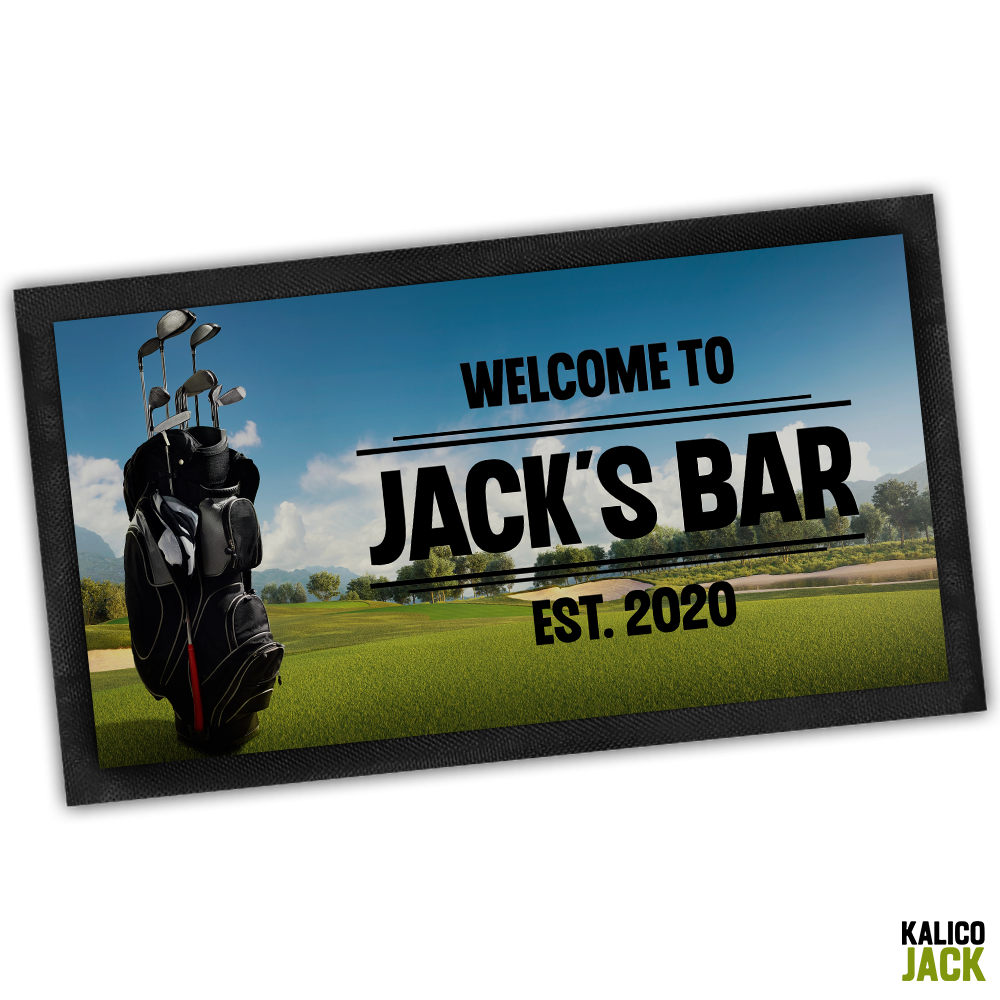 Personalised Golf Bar Mat