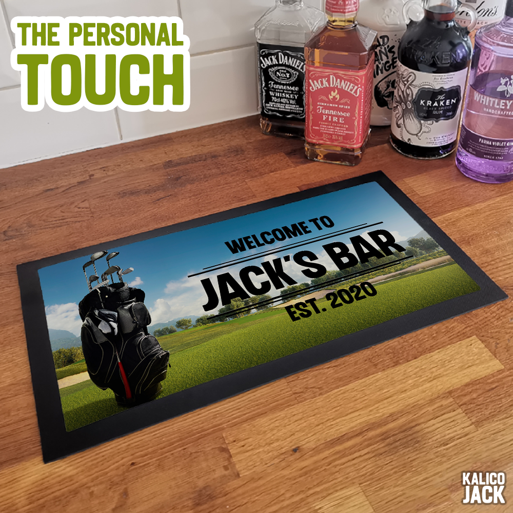 Personalised Golf Bar Mat
