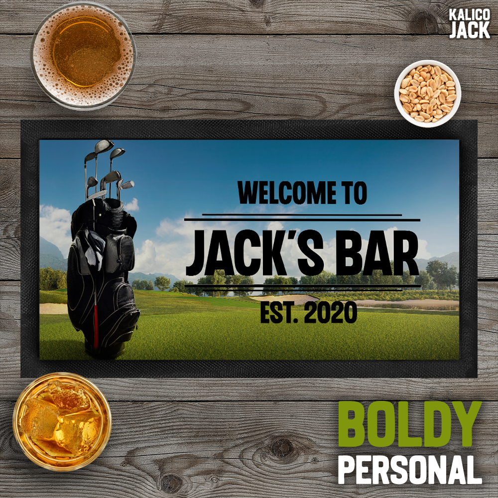 Personalised Golf Bar Mat