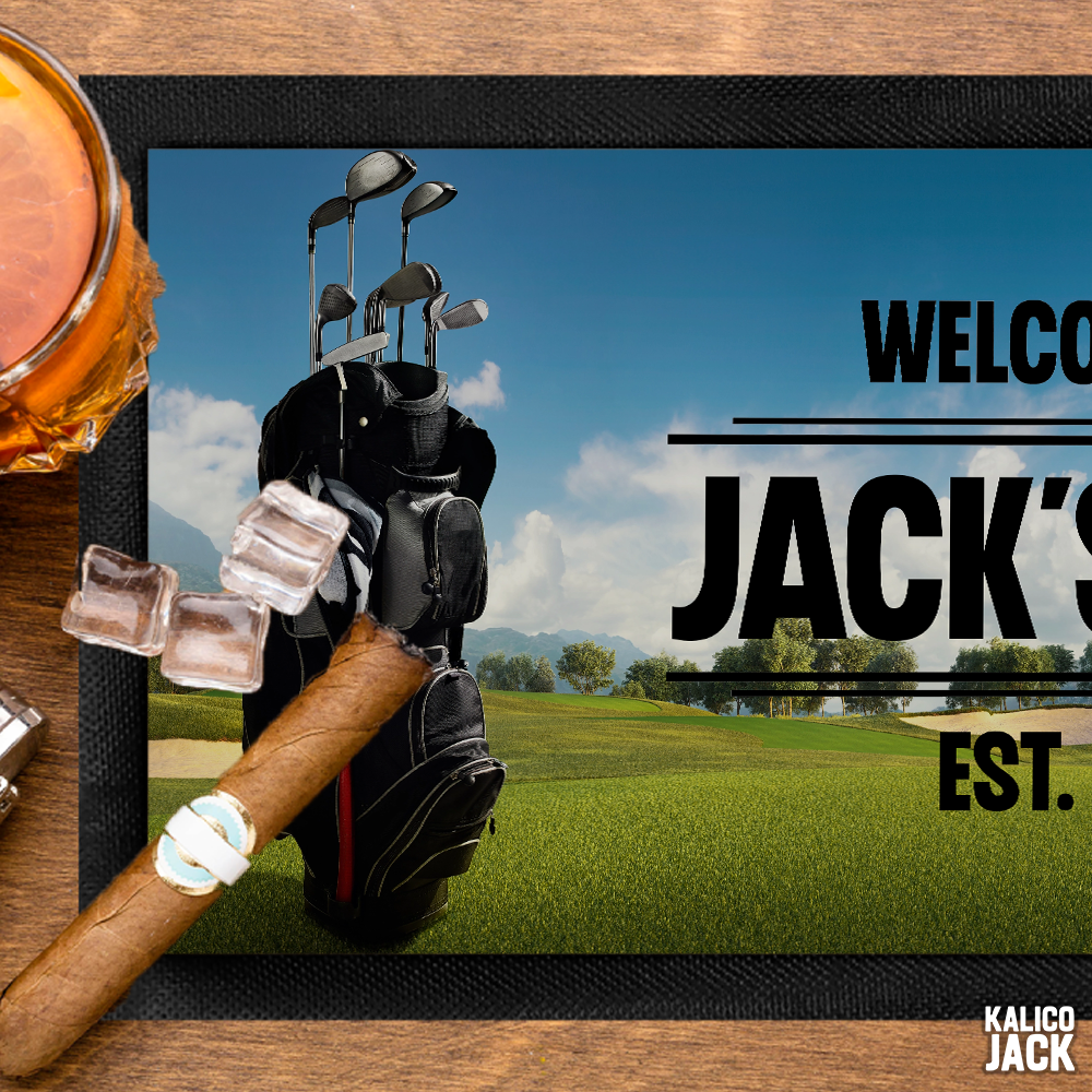 Personalised Golf Bar Mat