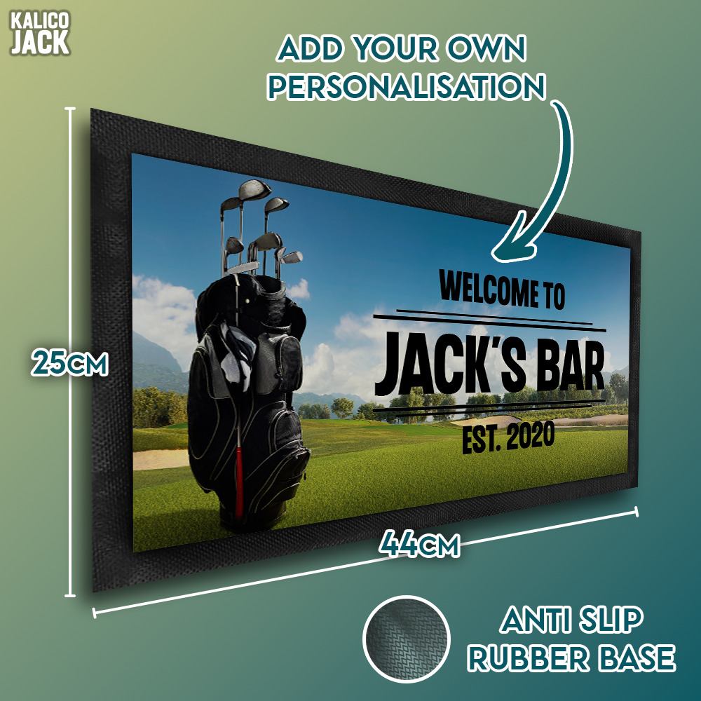 Personalised Golf Bar Mat