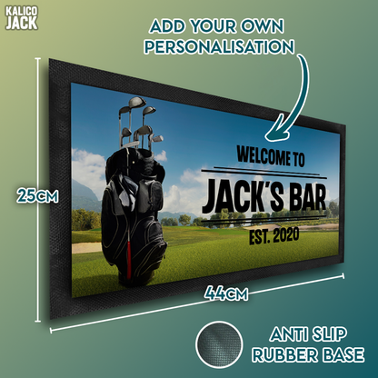 Personalised Golf Bar Mat