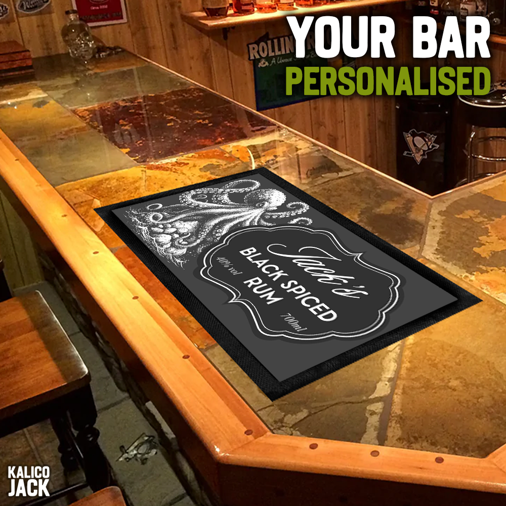 Personalised Kraken Bar Mat