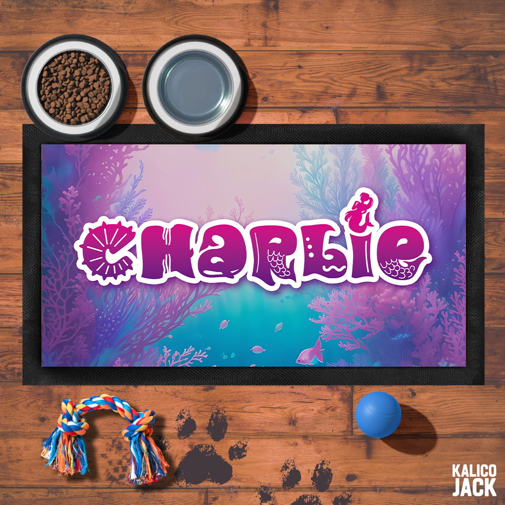 Personalised Mermaid Pet Feeding Mat
