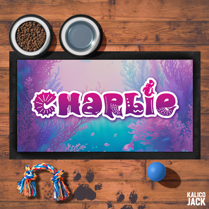 Personalised Mermaid Pet Feeding Mat