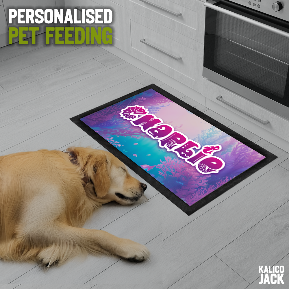 Personalised Mermaid Pet Feeding Mat