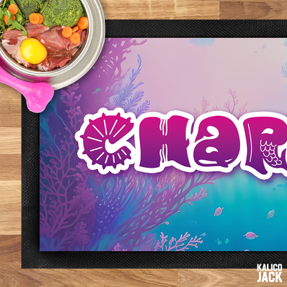 Personalised Mermaid Pet Feeding Mat