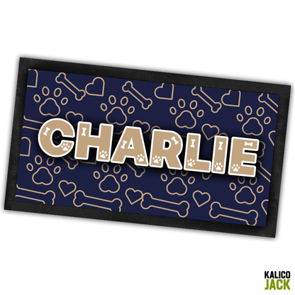 Personalised Paws and Bones Pet Feeding Mat
