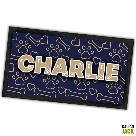 Personalised Paws and Bones Pet Feeding Mat