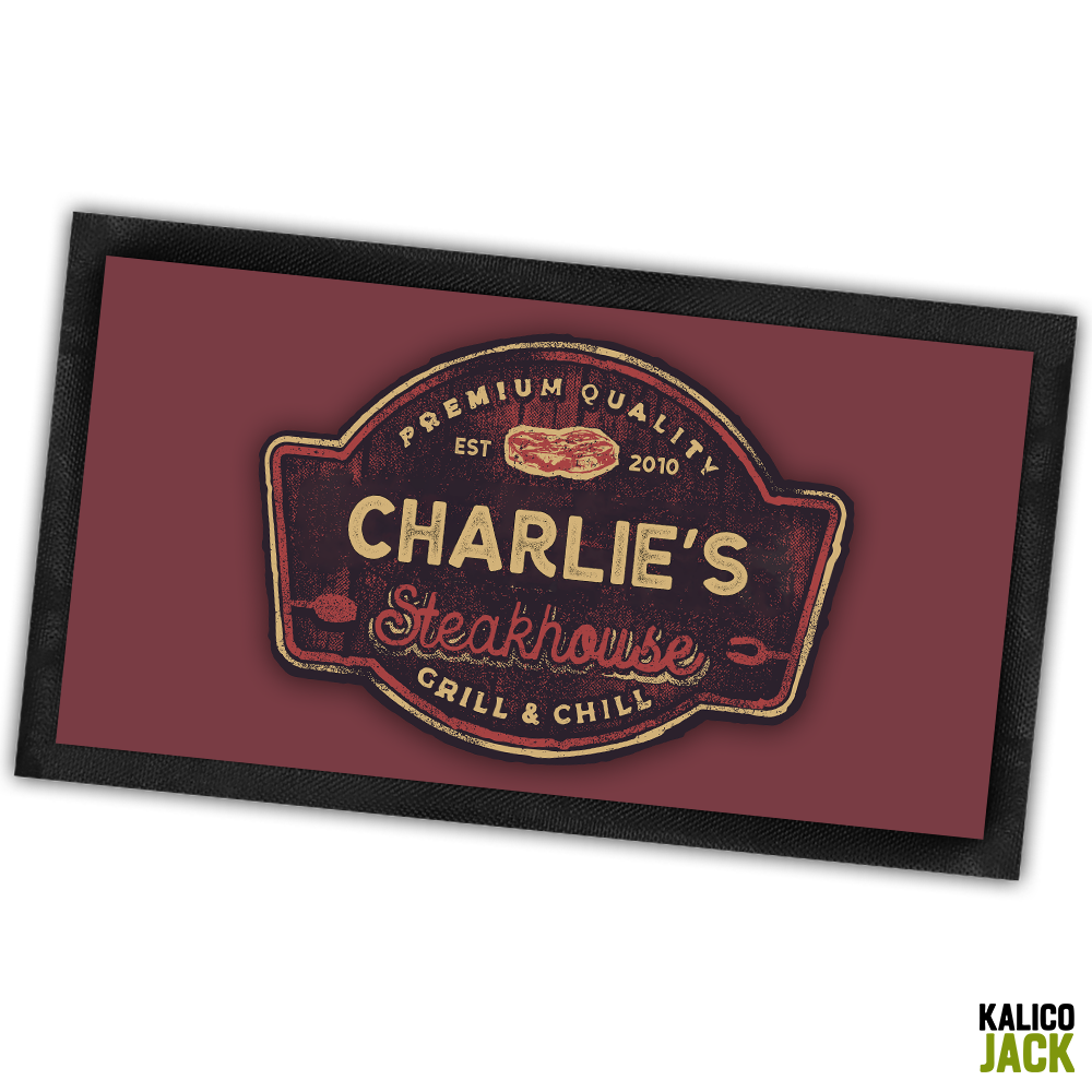Personalised Steakhouse Pet Feeding Mat