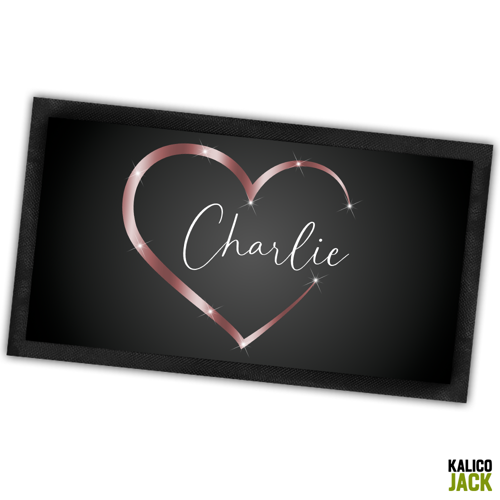 Personalised Rose Heart Pet Feeding Mat