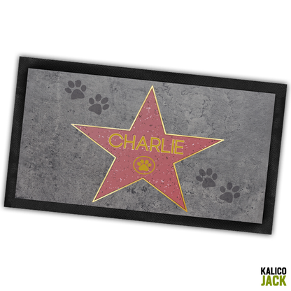 Personalised Walk of Fame Pet Feeding Mat