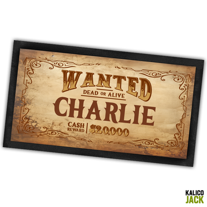 Personalised Wanted Pet Feeding Mat