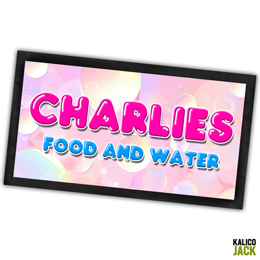 Personalised Bubbles Pet Feeding Mat
