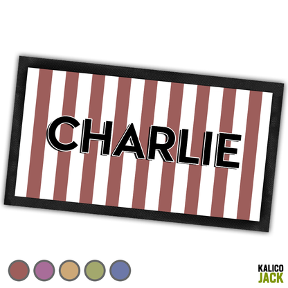 Personalised Stripes Pet Feeding Mat