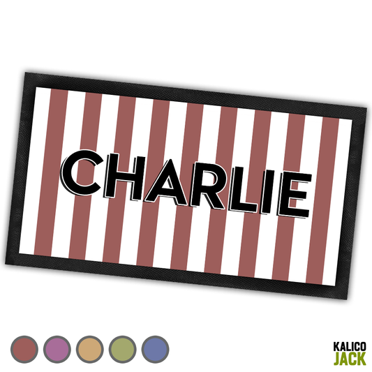 Personalised Stripes Pet Feeding Mat
