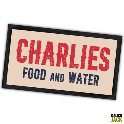 Personalised Rustic Western Pet Feeding Mat