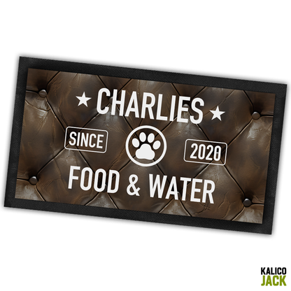 Personalised Gentleman's Club Pet Feeding Mat