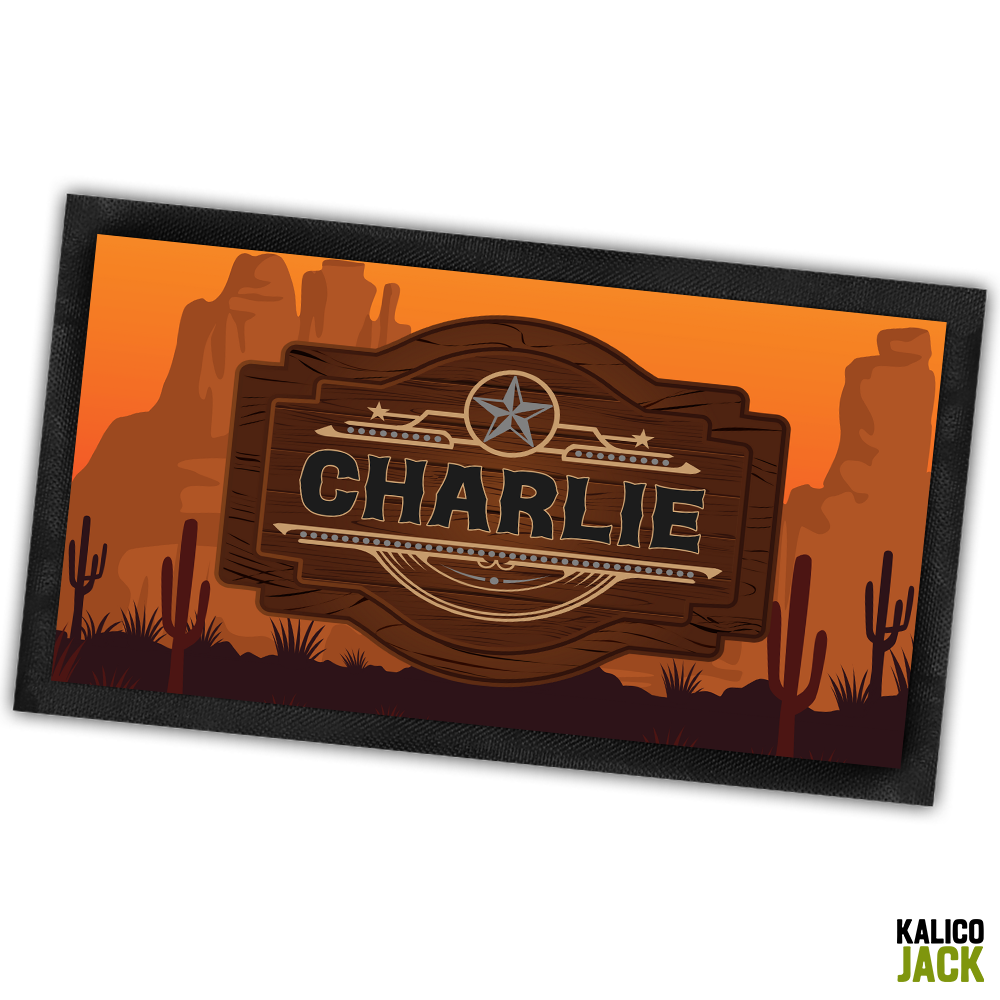 Personalised Wild West Pet Feeding Mat