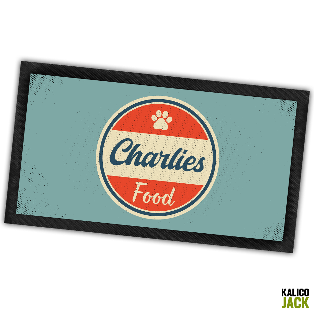 Personalised Retro Pet Feeding Mat