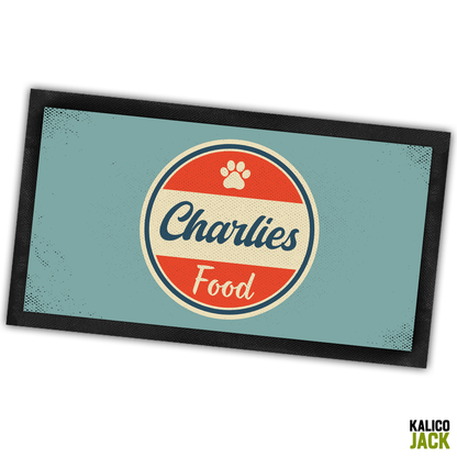 Personalised Retro Pet Feeding Mat