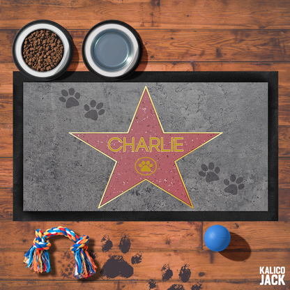 Personalised Walk of Fame Pet Feeding Mat