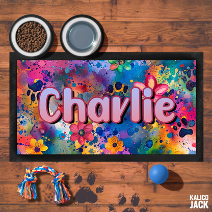 Personalised Paw Splash Pet Feeding Mat