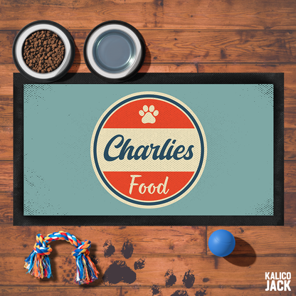 Personalised Retro Pet Feeding Mat