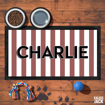 Personalised Stripes Pet Feeding Mat