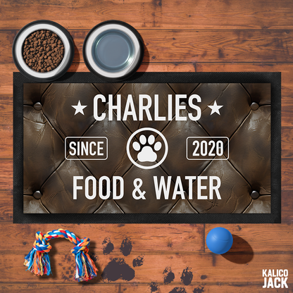 Personalised Gentleman's Club Pet Feeding Mat