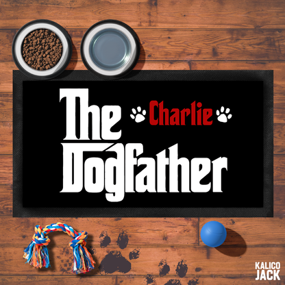 Personalised The Dogfather Pet Feeding Mat