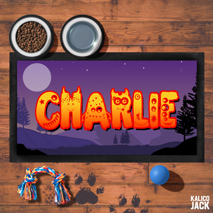 Personalised Monster Pet Feeding Mat