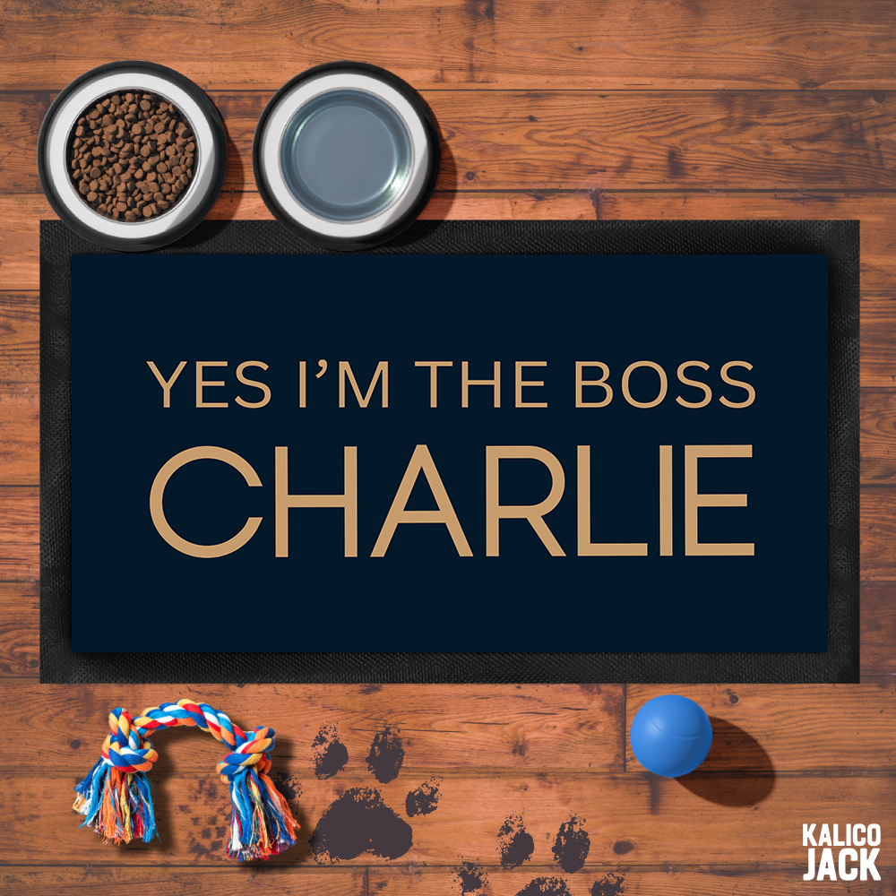 Personalised I'm the Boss Pet Feeding Mat